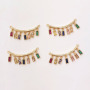 CZ8301 Mini Gold Rainbow Cubic Zirconia CZ Micro Pave  Evil Eyes Rectangle CZ Spike Charm Pendants for Necklace Jewelry Making