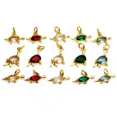 CZ8501 tiny 18k gold cz micro pave Dinosaur Pterosaur Pterodactyl charms ,Fashion jewelry brass small cz Dinosaur Dino charms