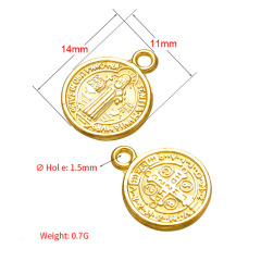 JS1319 Catholicism Jewelry Supplies Silver Gold Bronze Plated The Saint Benedict Coin Medal Charms Pendant