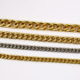 BCL1212 Popular  jewelry findings chain Shiny High Quality 18k gold plated brass chunky chain,faceted curb flat necklace chains