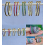 EC1800 2022 Chic 18k Gold Plated Rainbow Zircon Cubic Zirconia CZ Micro Pave Hoops Earring for Women
