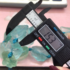 CR5575 Hot sale rough sea glass crystal  irregular nuggets ,aqua blue crystal quartz nugget beads