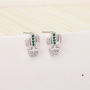 EC1188 Dainty Gold Minimalist Cactus Earring Cubic Zirconia Pave Earrings for Women, Mini CZ Cactus Charm Earrings