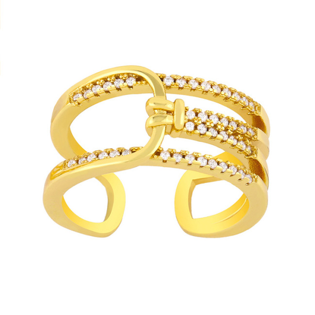 RM1173 18k gold plated cz micro pave assorted lightning moon sun hamsa hand stacking everyday celestial Finger rings for women