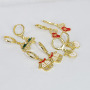 EC1794 Fashion Christmas Xmas Jewelry Gift,Dainty Multicolor Enamel CZ Paved Christmas Santa Claus Sock Tree Earring For Ladies