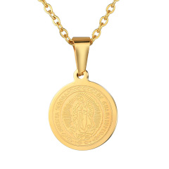 NS1124 Fashion Gold / Black / Steel/Rose Gold Coin Virgin Mary Pendant Necklace for Ladies,Blessed Mother Charm Women Necklace NS1124 Fashion Gold / Black / Steel/Rose Gold Coin Virgin Mary Pendant Necklace for Ladies,Blessed Mother Charm Women Necklace
