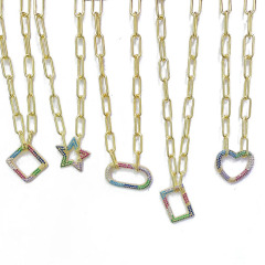 NZ1124 RainbowJewelry Cubic Zirconia CZ Micro Pave Carabiner Interlocking Clasp Buckle Lock Pendant Necklace NZ1124 RainbowJewelry Cubic Zirconia CZ Micro Pave Carabiner Interlocking Clasp Buckle Lock Pendant Necklace