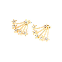 EM1062 Trendy Rhinestone Crystal Spike Minimalist ear jackets, Ear jackets with spikes, Geometric earrings