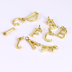 JS1510 Popular High Quality Small Thin Mini 18k Gold Plated Small Alphabet Initial letter charms pendants