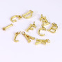 JS1510 Popular High Quality Small Thin Mini 18k Gold Plated Small Alphabet Initial letter charms pendants