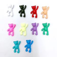 JS1573 Gold Plated brass 3D vision enamel neon rainbow bear charms Pendant