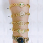 BC1337 Fashion Gold plated Brass CZ limitless wrist Ladies chain bracelet heart and butterfly charm women bracelet