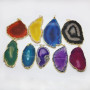 JF6695 Wholesale gold electroplated druzy agate slice pendant