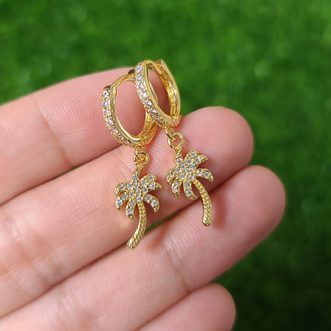 EC1612 Dainty Chic Mini Gold Plated Clear CZ micro pave heart boy girl child huggie earring,Cubic zirconia zircon huggie earring