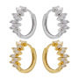 EC1791 2021Gold Plated Small Tiny Minimalist Baguette CZ Huggie Hoop Cartilage Earrings for Women
