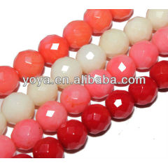 CB8009 Pink Faceted coral beads