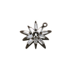 CZ7881 Chic Diamond Jewelry Charm CZ Micro Pave Flower Petal Charm Pendants