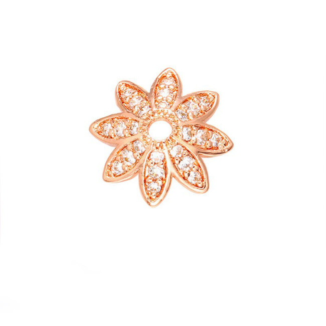 CZ7955 Fashion Jewelry Diy Supplies CZ Micro Pave Flower Shape Chain Tassel Caps ,Bead Caps