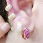 EC1535  Hot Sale Thick  Wide 18k Gold Plated CZ Zircon micro pave ball hoop huggie earrings jewelry for women