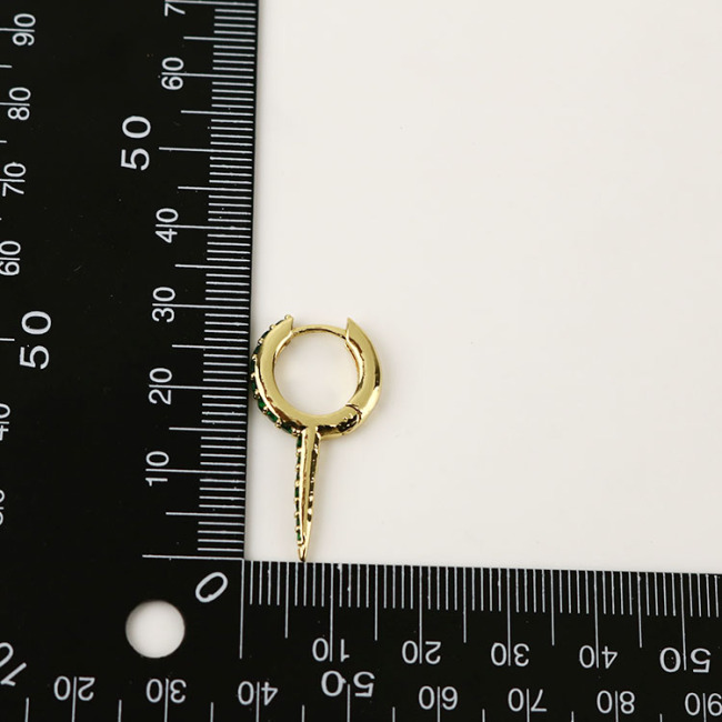 EC1676 Wholesale CZ Micro Pave rainbow Hoop Scissor Earrings,Huggie Hoop Hairdresser Earrings For Girls