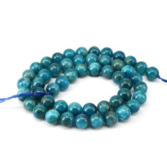 SB7002 Wholesale Natural Blue Apatite Round Beads,Blue Semiprecious Stone Beads