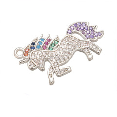 CZ7920 Chic CZ Diamond Micro Pave Horse Unicorn Pegasus Charm Pendant