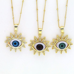 NZ1276 Gold evil eye choker necklace, good luck layered necklace, evil eye amulet jewelry gift for women