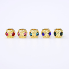 CZ8340 18K Gold Plated Brass Fashion cz micro colorful diamond pave beads cubic zirconia findings for jewelry making