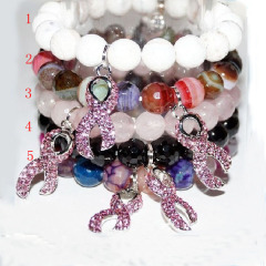BRC0009 Breast cancer bracelet, pink ribbon bracelet,breast cancer awareness bracelet