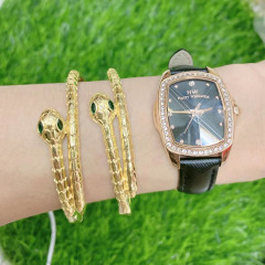 BC2035 Fashion 18K Gold Plated Brass Bracelet Zircon CZ Micro Pave Belt Buckle Link Chain Hand Cuff Chain Bangle Bracelets
