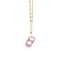 NM1222 Gold Enamel Soda Cap Pop Tab Charm, Pull Tab Gold Can Tab Pendant Chain Necklace
