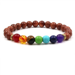 BN1068  Natural stone Seven Chakra gemstone 7 Chakra Crystal Yoga Mala Wrist Bracelets for women
