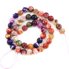 AB0610 Newest colorful faceted crackle fire agate stone beads,natural loose fire agate beads in wholesale