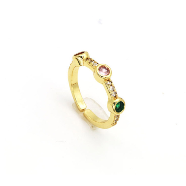 RM1356 Delicate 18k gold plated everyday Diamond CZ Paved Stacking Rings, Gold Minimalist Diamond Rings