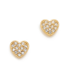 EM1063 Tiny Dainty Rhinestone Crystal Pave stud earrings, Mini Evileye Heart studs