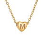 most popular 18k gold plated stainless steel letter A-Z heart initial necklace for women alphabet pendant necklace