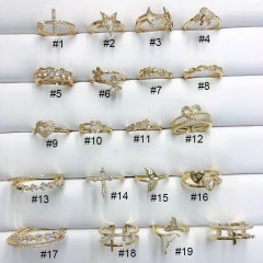 RM1142 Chic Bling Crystal Cubic Zirconia CZ Pave Rings CZ paved 18k Gold Plated Diamond Engagement Finger Rings for Ladies Women