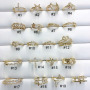 RM1142 Chic Bling Crystal Cubic Zirconia CZ Pave Rings CZ paved 18k Gold Plated Diamond Engagement Finger Rings for Ladies Women