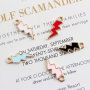 JS1491 Mini Fashion Chic Multicolor Enamel Lightning Bolt Thunder Charm for Jewelry Bracelet Making