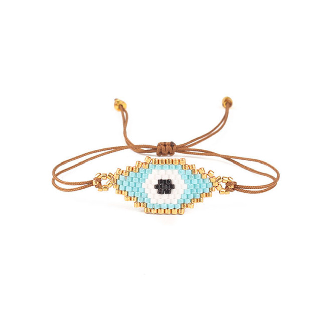 BG1007 Delicate Handmade Miyuki Seed Beaded Evil Evileye Eye Woven Charm Bracelet for Women