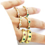 RM1356 Delicate 18k gold plated everyday Diamond CZ Paved Stacking Rings, Gold Minimalist Diamond Rings