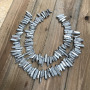 Natural Raw Rough Rock Crystal Quartz Crystal Points for Jewelry Making, Silver Coated Crystal Top Drilled Spike Stone Beads