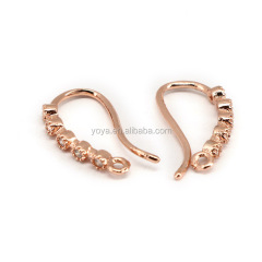 CZ7340 CZ cubic zirconia Dangle Drop Hook Ear Wires Earring Findings,gold Cubic Zircon CZ hook earrings