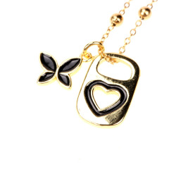 NZ1321 New Dainty Gold Can Caps Soda Tab Charm Necklace Jewelry for Women,Enamel Soda Pop Tab &Mini Butterfly Pendant Necklace