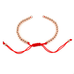 BCL1186 Half finished 4MM silver rose gold gunmetal round beads macrame bracelet,4mm metal beads adjustable bracelet