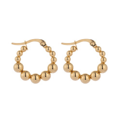 ES1071New Arrival Stainless steel women earring gold small ball earring hoop for ladies ES1071New Arrival Stainless steel women earring gold small ball earring hoop for ladies