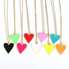 JS1531 Hot Sale Gold Plated Enamel Neon Heart Charm Pendants for Necklace Earring Making Supplies