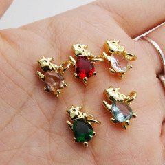 CZ8501 tiny 18k gold cz micro pave Dinosaur Pterosaur Pterodactyl charms ,Fashion jewelry brass small cz Dinosaur Dino charms