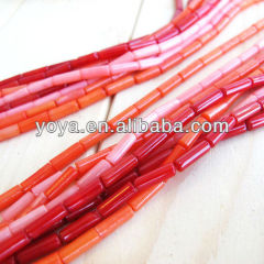 CB8052 Coral gemstone column tube beads,bamboo coral cylinder tube beads