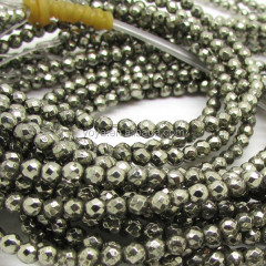 PB1144 Wholesale tiny golden iron pyrite faceted beads